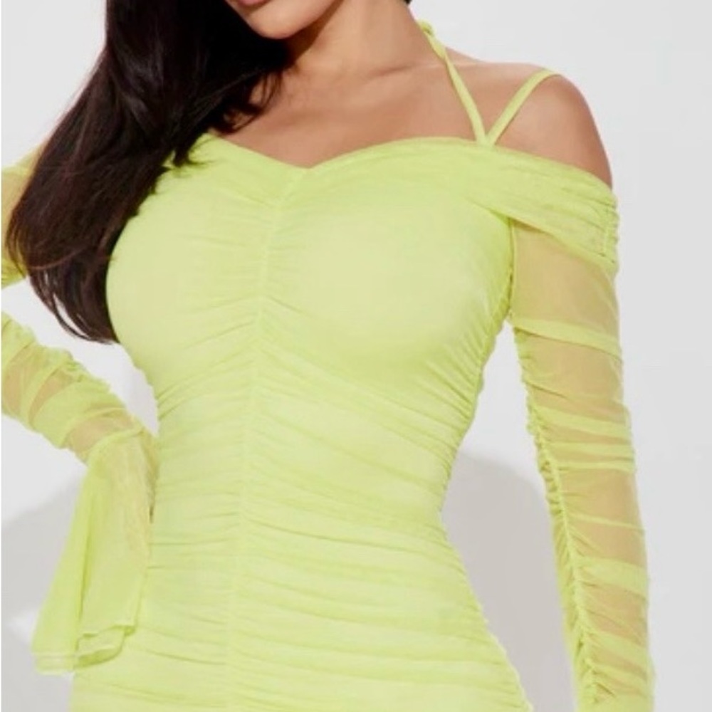 Fashion Nova Neon Yellow Mini Dress